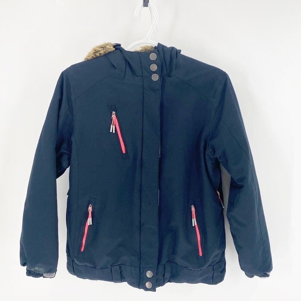 FIREFLY Ski snowboard winter jacket  black aqua base snow skirt youth size L